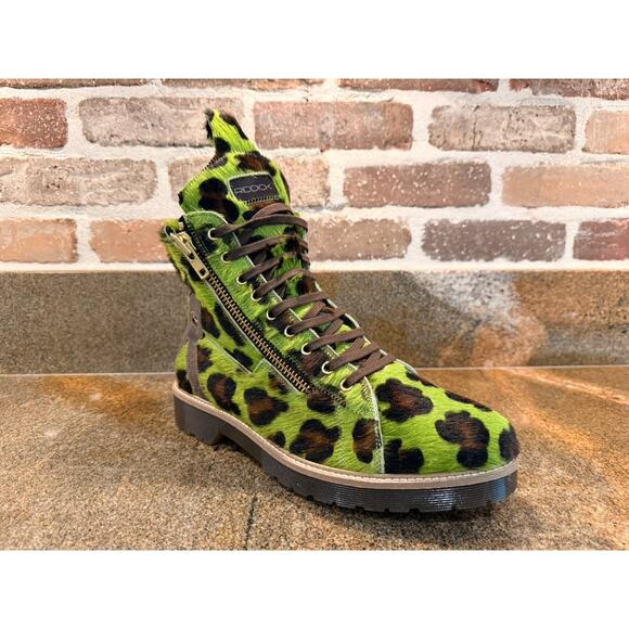 Authentic Italian-made RIDDICK luxury boots - green leopard main image 10